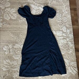 Navy Milkmaid Dress